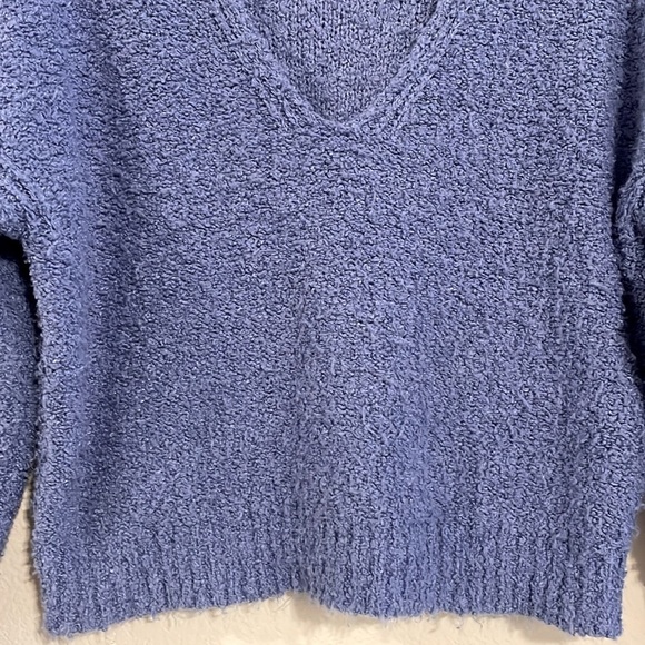 Free People Women’s Cropped Fuzzy Sweater Blue XS Cotton Blend Finders Keepers - Picture 10 of 16